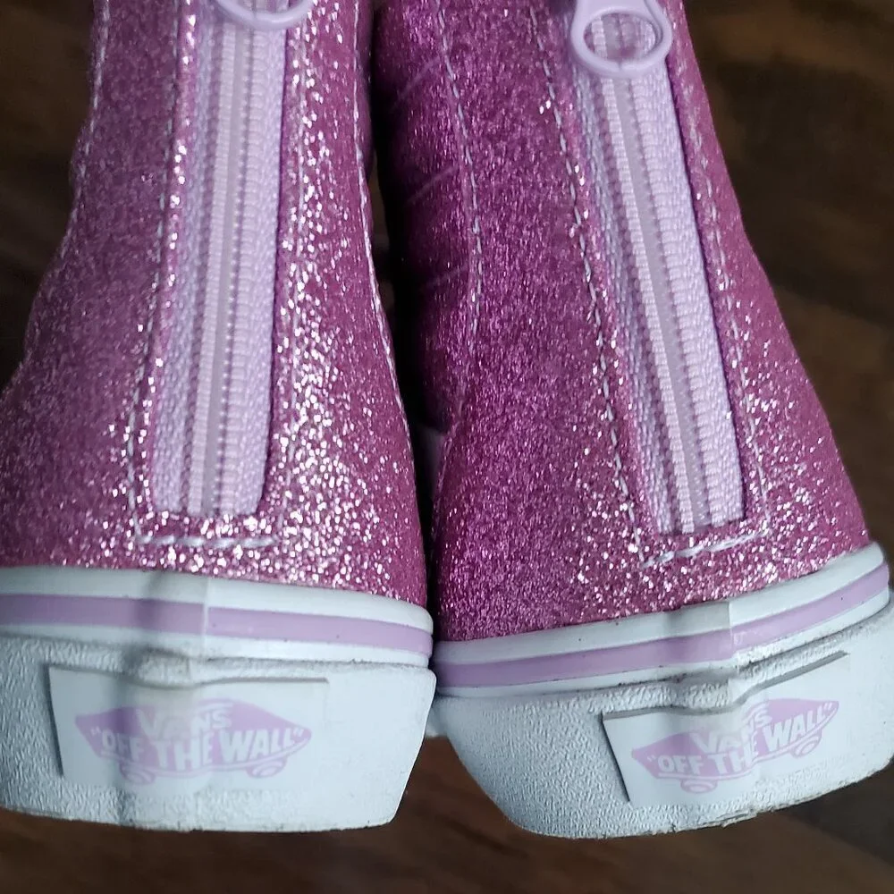 Vans glitter hi-top zip skate 3y